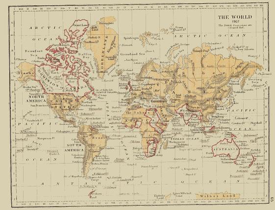 Map of the British Empire in 1907